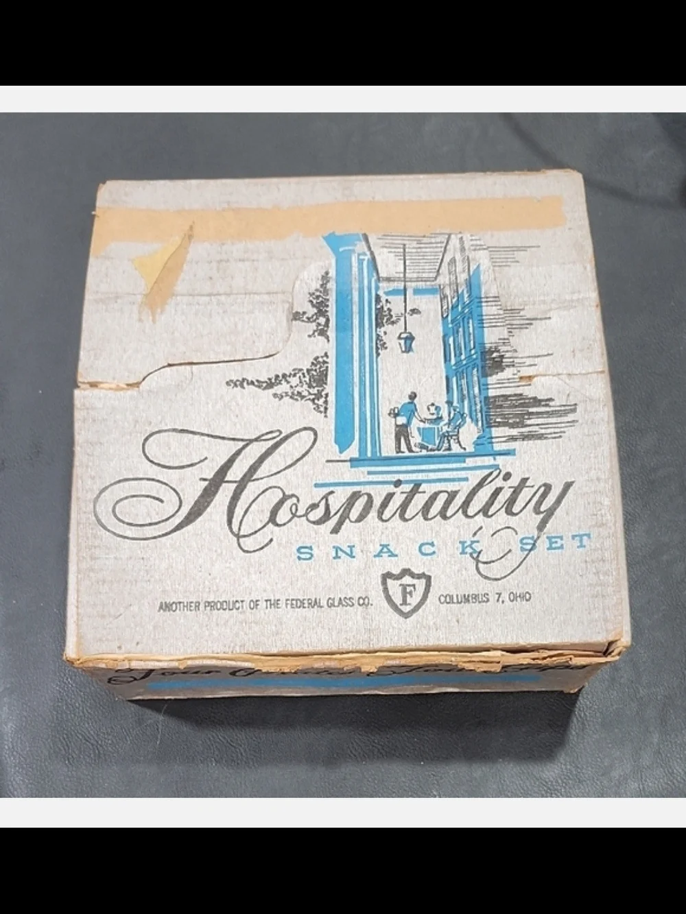 1950s FEDERAL GLASS "HOMESTEAD" SNACK SET - Picture 2 of 3